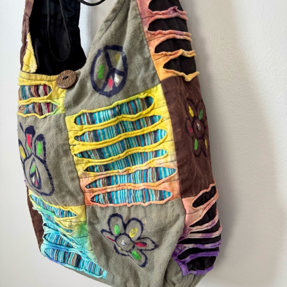 Boho Multicolor Patchwork Shoulder Bag - image 2